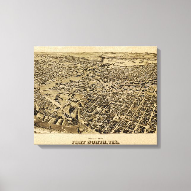 Impressão Em Tela Fort Worth, Texas (1891) (Frente)