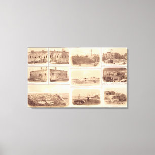 Impressão Em Tela Fortes Sumter & Moultrie, a ilha de Sullivan