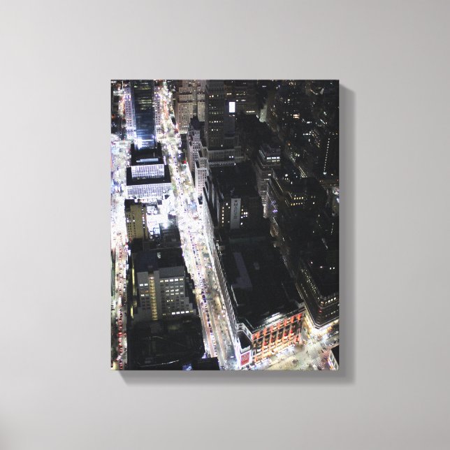 Impressão Em Tela Foto aérea de luzes da cidade (Frente)