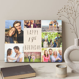 Impressão Em Tela Foto Colagem 7 Imagem Beige Brown 18º Aniversário