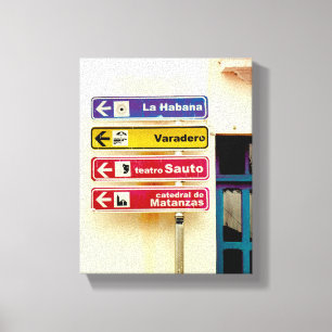 Impressão Em Tela Foto cubana de Havana Habana   Direções  