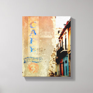 Impressão Em Tela Foto cubana de Velho Havana   Cafe Expresso  