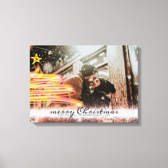 Impressão Em Tela Foto da Estrela da Árvore de Natal com brilho Dour (Frente)