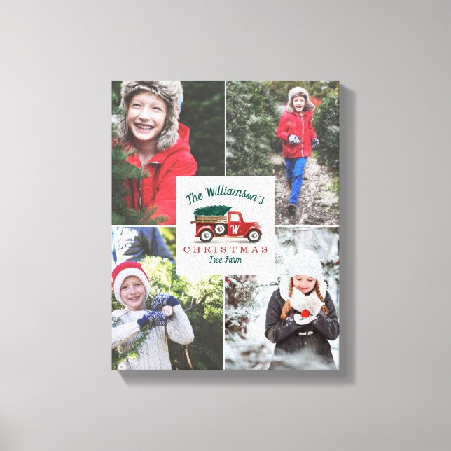 Impressão Em Tela Foto da Família de Fazendas de Árvore de Natal de  (Frente)
