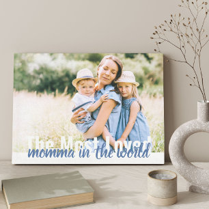 Impressão Em Tela Foto da Mamãe Mais Amada do Mundo Envolvida