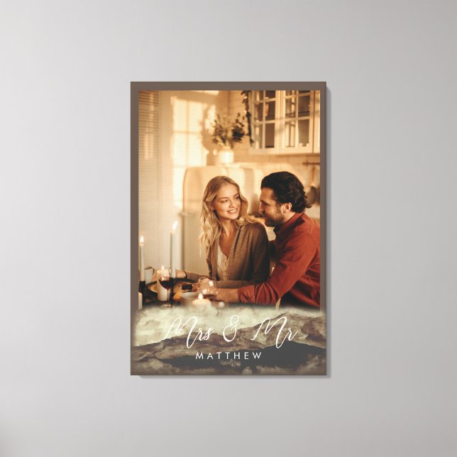 Impressão Em Tela Foto da Paisagem Rochosa dos Recém-Casados Sra&Sr (Frente)