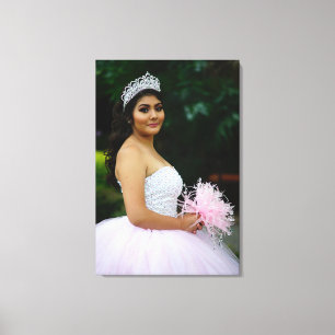 Impressão Em Tela Foto da Quinceañera Personalizada