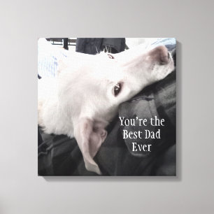 Impressão Em Tela Foto de Cachorro Fofo Melhor Pai do Mundo