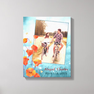 Impressão Em Tela Foto de Casamento Floral Vermelho, Poppy, Keepsaok