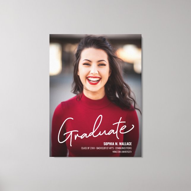 Impressão Em Tela Foto de Classe de Graduação com Rótulo Moderno de  (Frente)