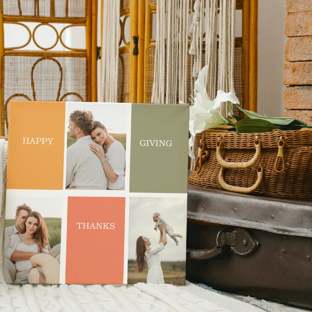 Impressão Em Tela Foto de Colagem da Família Moderna | Ação de Graça (Criador carregado)