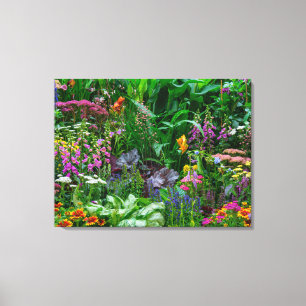 Impressão Em Tela Foto de Flores de Verão de Jardim de Cottage Inglê