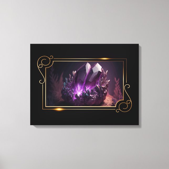 Impressão Em Tela Foto de Gemstones Brutos em Greve Ametist (Frente)