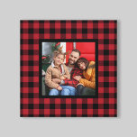 Impressão Em Tela Foto de Natal da Farmhouse da Xadrez de Buffalo Ve<br><div class="desc">Esta canvas de arte de Natal estilo fazenda apresenta um espaço de fotos de família quadrado personalizado,  formado por um cheque de búfalo vermelho e preto / fundo com padrão de xadrez. Dica da foto: recorte sua foto em forma quadrada antes de carregar.</div>