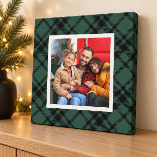 Impressão Em Tela Foto de Natal do Hunter Green Tartan - Xadrez