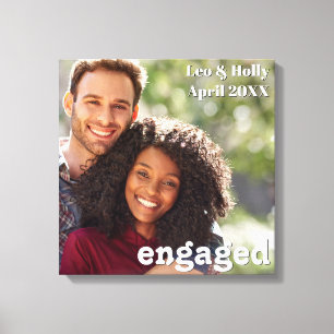 Impressão Em Tela Foto de Noivado Casal Encomendado Personalizado
