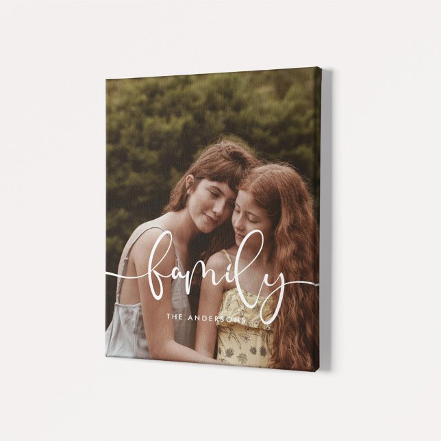 Impressão Em Tela Foto de sobreposição de caligrafia elegante da fam (Criador carregado)