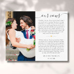 Impressão Em Tela Foto do Aniversário de Vows de Casamento<br><div class="desc">Personalize com seus votos de casamento e foto especial para criar uma única manutenção do seu dia mais especial. Projetado por Thisnotme©</div>