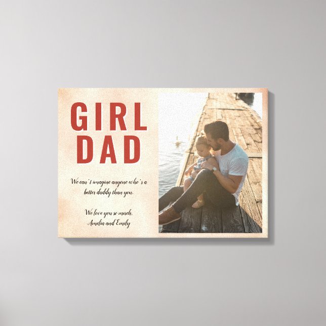 Impressão Em Tela Foto do Dia do Pai do Pai da Garota de Água (Frente)