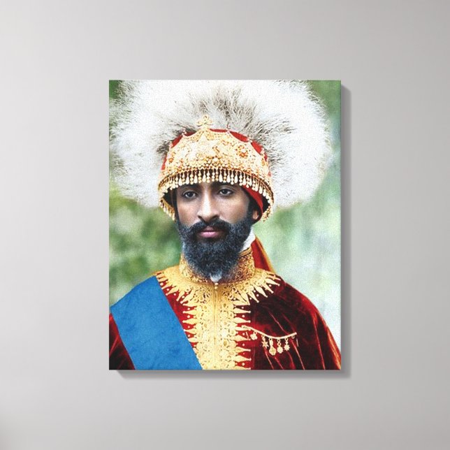 Impressão Em Tela Foto do Rei Haile Selassie da Etiópia (Frente)