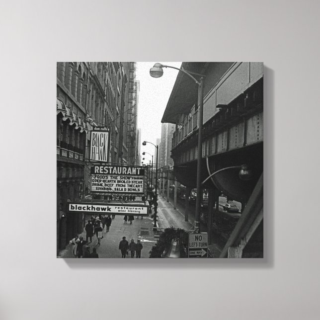 Impressão Em Tela Foto do restaurante Chicago Blackhawk em 1960 (Frente)