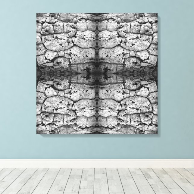 Impressão Em Tela Foto em Preto e Branco da Casca da Árvore Closeup  (Insitu(piso de madeira))