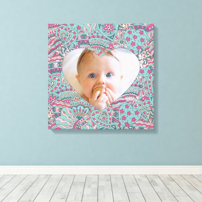 Impressão Em Tela Foto mínima elegante do coração (Insitu(piso de madeira))