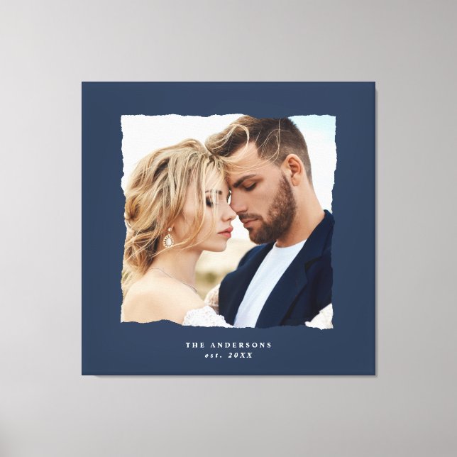 Impressão Em Tela Foto moderna de casamento personalizado. (Frente)