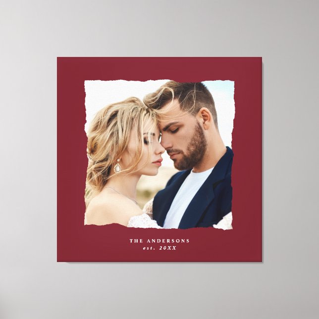 Impressão Em Tela Foto moderna de casamento personalizado. (Frente)