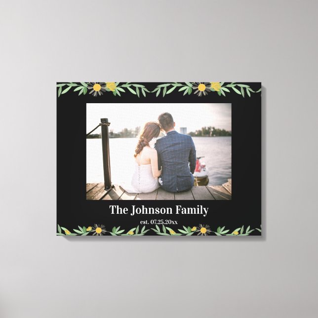 Impressão Em Tela Foto Personalizada Botânica De Casamento Esticada (Frente)