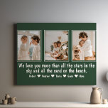 Impressão Em Tela Foto Personalizada da Família Carta aos Pais<br><div class="desc">A "Carta Personalizada para a Família de Fotos Impressas" é uma obra de arte sincera e personalizável que lhe permite expressar seu amor e apreço pelos seus pais de uma forma única e duradoura. Esta tela transforma suas memórias familiares queridas em um belo e significativo pedaço de decoração que enfeitiçará...</div>