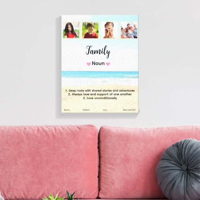 Impressão Em Tela Foto Personalizada da Família Fofa (Insitu(Sala de estar))