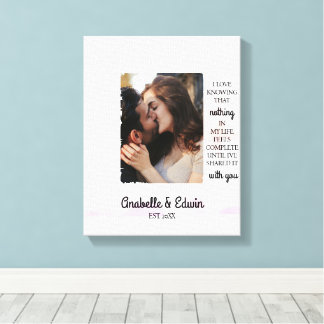 Impressão Em Tela Foto Personalizada de Casal Fofo