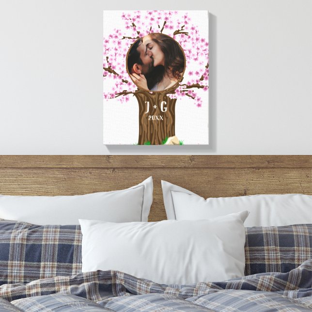 Impressão Em Tela Foto Personalizada de Casal Fofo (Insitu(Quarto))
