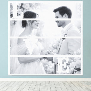 Impressão Em Tela Foto Personalizada de Casamento "AMOR"