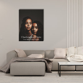 Impressão Em Tela Foto Personalizada de Irmãs Gêmeas