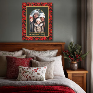 Impressão Em Tela Foto Personalizada de Poinsettia de Natal Vermelho