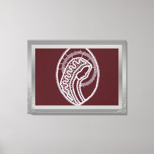 Impressão Em Tela Foto personalizada do quadro de borda prateada S.
