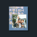 Impressão Em Tela Foto Personalizada Geométrica Dusty Azul Elegante<br><div class="desc">Fotografia Personalizada Arte Geométrica Azul Nome Monograma Tela de Impressão</div>