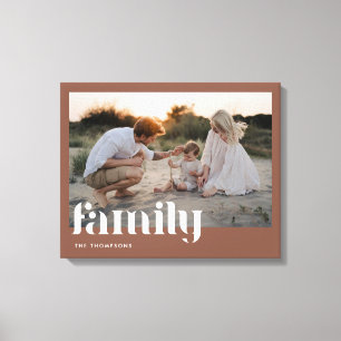 Impressão Em Tela Foto Personalizada Nome da Família Terracota Moder