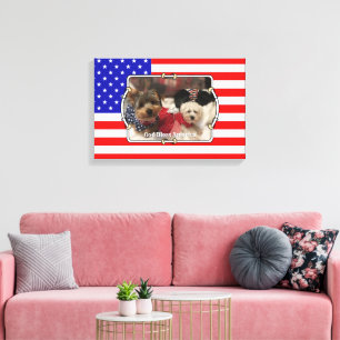 Impressão Em Tela Foto personalizada Quadro EUA Bandeira Americana D