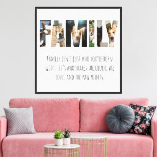 Impressão Em Tela Foto personalizável FAMÍLIA Cartas Centerplace Lov
