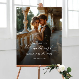 Impressão Em Tela Foto: sinal de boas-vindas ao casamento e caligraf