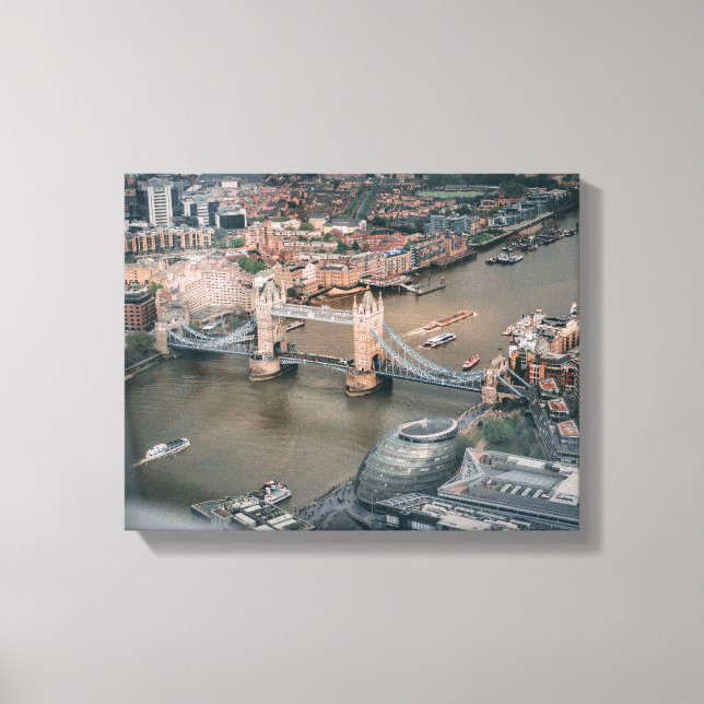 Impressão Em Tela fotografia aérea da ponte de suspensão (Frente)