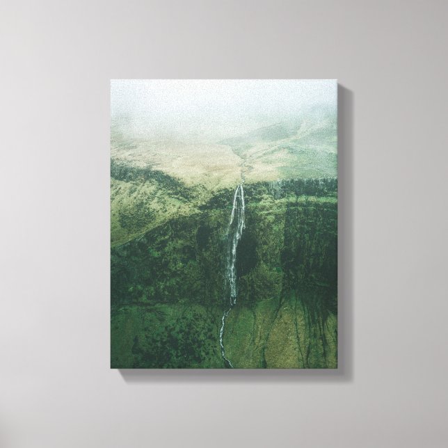 Impressão Em Tela fotografia aérea de cachoeiras durante o clima neb (Frente)