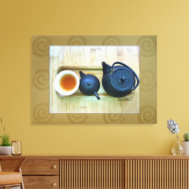 Impressão Em Tela Fotografia da configuração do chá invertido com vi (Insitu(Sala de estar))