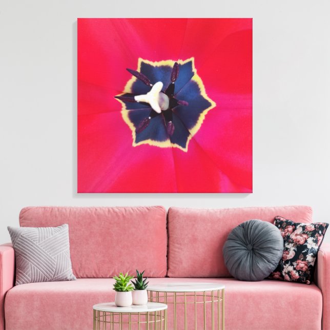 Impressão Em Tela Fotografia da Macro Natureza da Pasta Vermelha Neg (Insitu(Sala de estar))