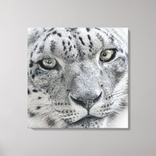 Impressão Em Tela Fotografia da natureza do leopardo branco da neve