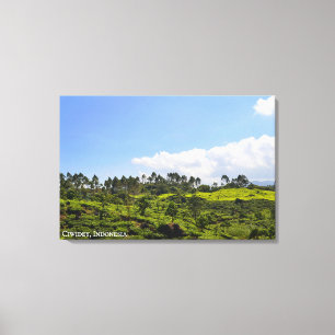Impressão Em Tela Fotografia da Paisagem de Plantação de Chá Indonés