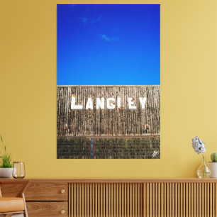 Impressão Em Tela Fotografia da Placa de Letreiro de Langley Downtow
